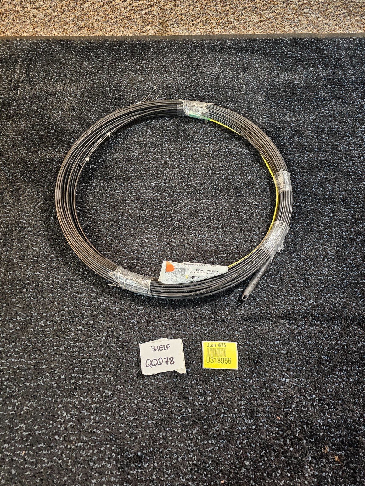 Corning D14401EB1R3150F 150-feet Flat Fiber Optic Drop Cable, Black Tone