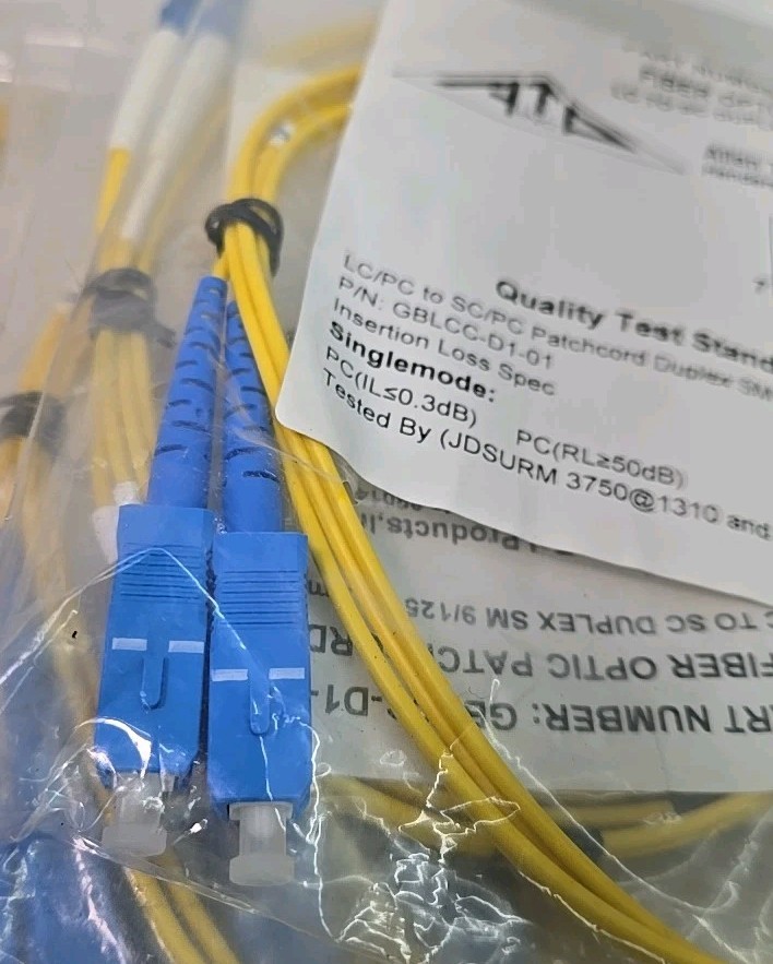 Lot of 15 – Allen Tel ATP GBLCC-D1-01 Fiber Optic Patchcord