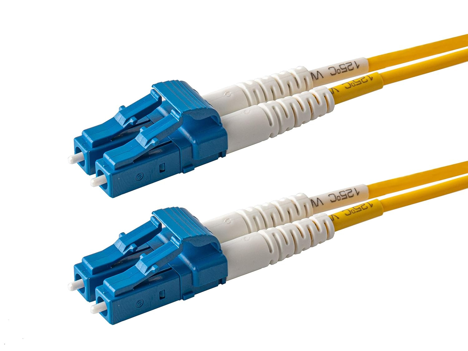 500ft LC to LC Singlemode Fiber Patch Cable, Duplex Yellow OFNR Jacket