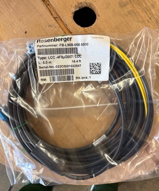 FB-L98B-056-10000 – Rosenberger 10M Rugged In/Outdoor OFNR 4-Fiber Dual Jumper