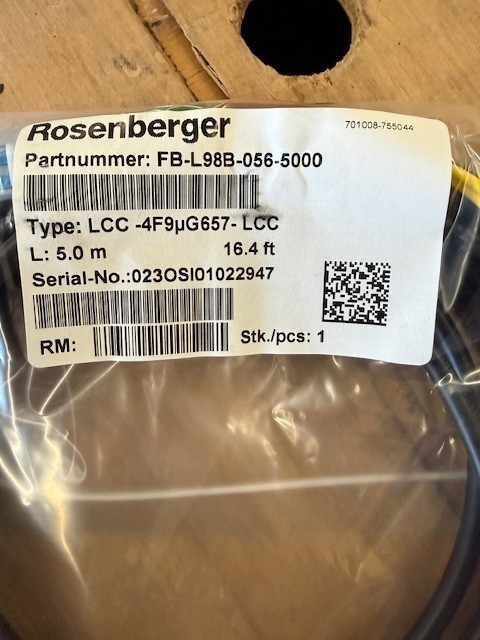 FB-L98B-056-10000 – Rosenberger 10M Rugged In/Outdoor OFNR 4-Fiber Dual Jumper