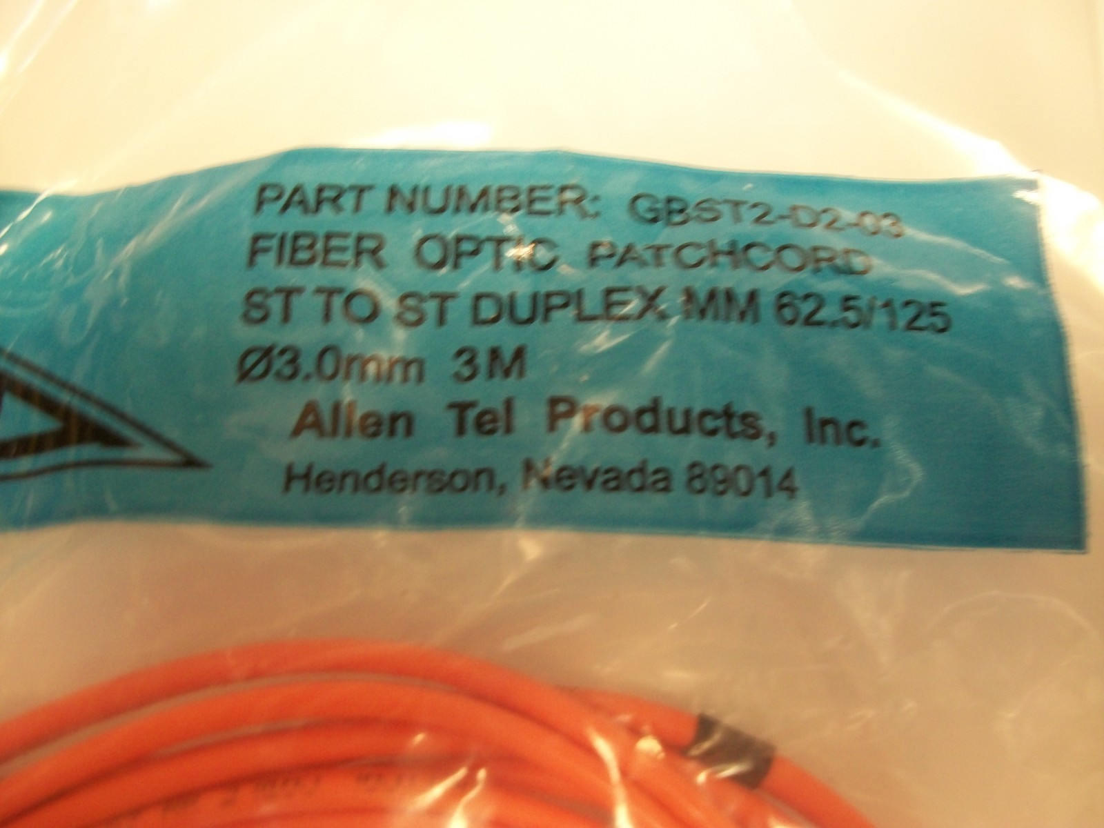 Allen Tel Gbst2-D2-03 9 Ft. St To St Duplex Mm 62.5/125 (New) (Lot Of 3)
