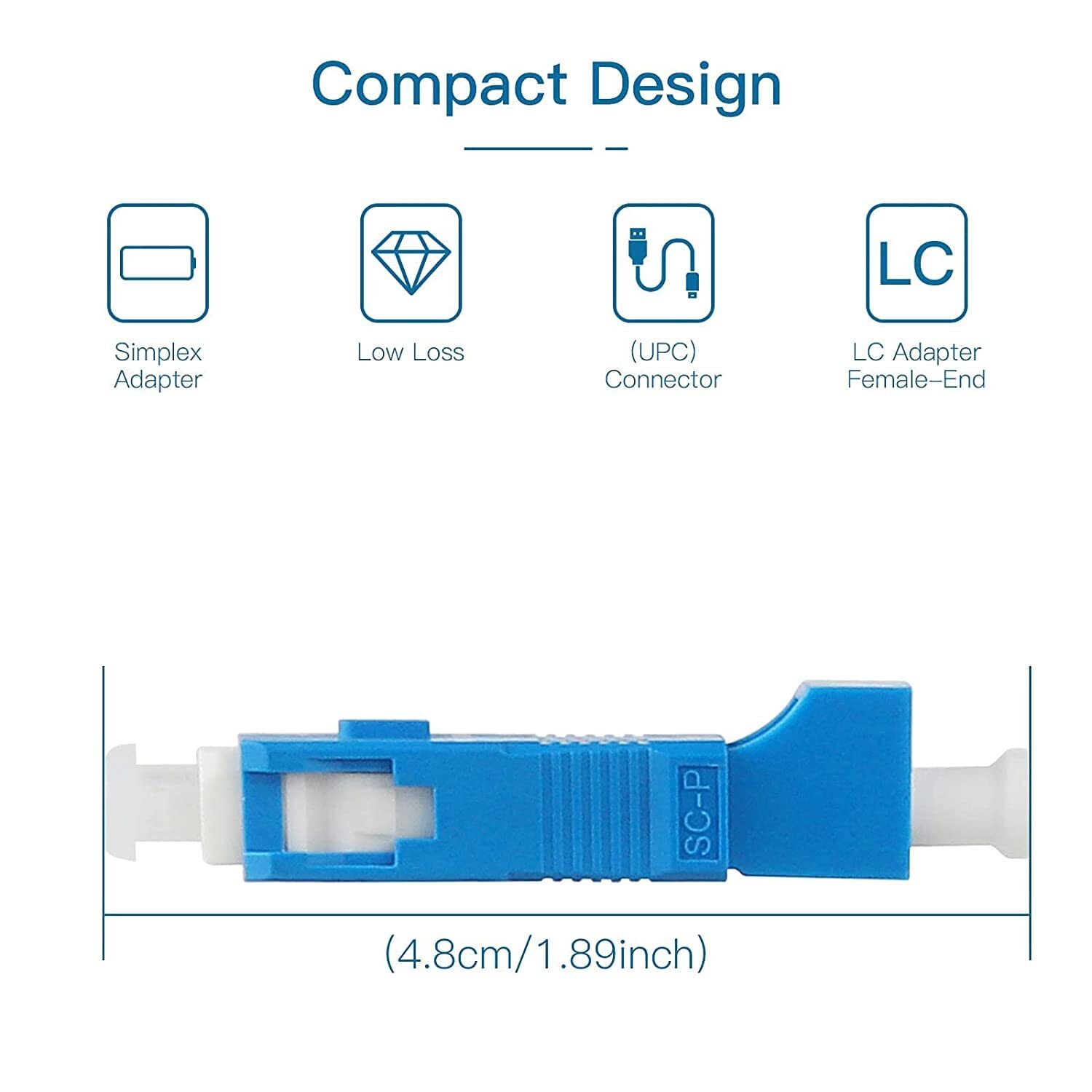 8-Pack Singlemode SC/UPC Male to LC/UPC Female Adapter Fiber Optic Connector …