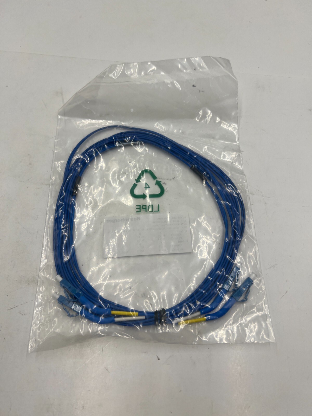 QTY 2 Rosenberger OEM Cable Assembly 1.6mm OFNR 3.5mm L98B-714-3500 Blue
