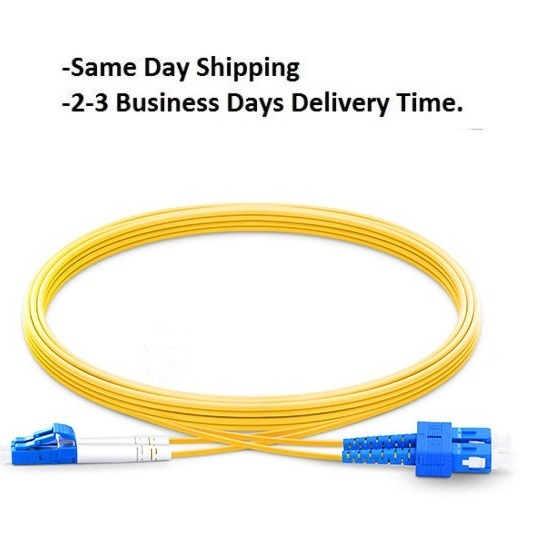 1m LC to SC Duplex 2.0mm PVC 9/125 Single Mode Fiber Patch Cable(Qty 10) – 09976