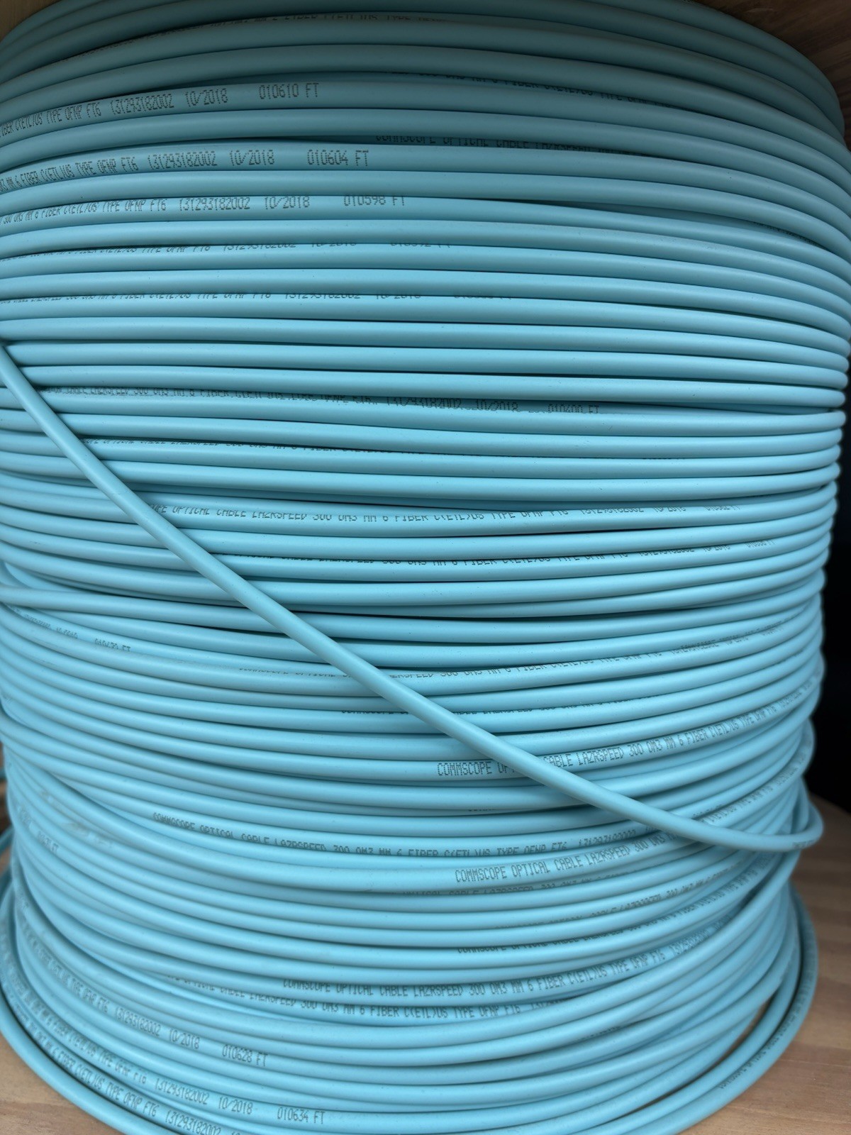 Commscope Fiber Optic Cable P-006-DS-5L-FSUAQ 1500 Ft Roll Aqua Blue