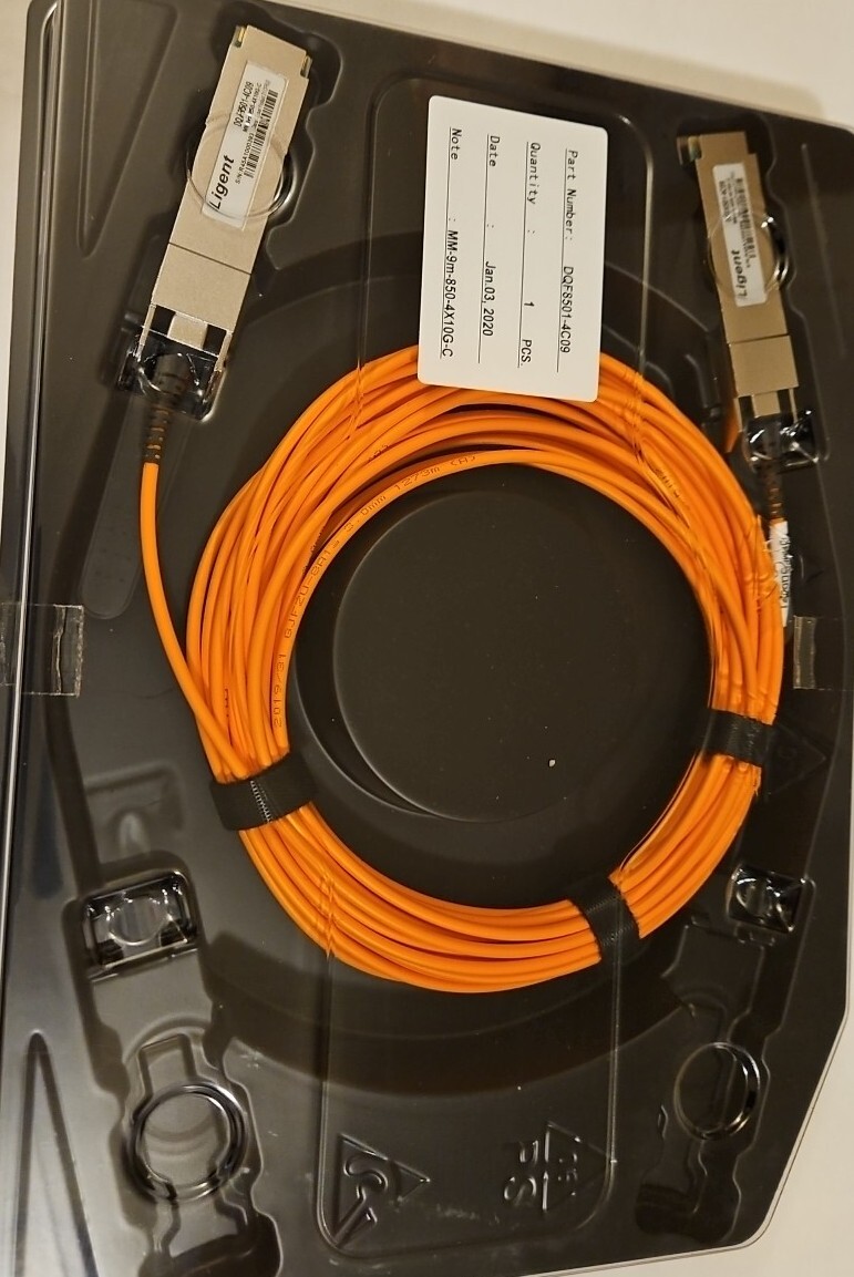 LIGENT DQF850-4C09 MM-9M 850 4X10G-C FIBER OPTIC CABLE