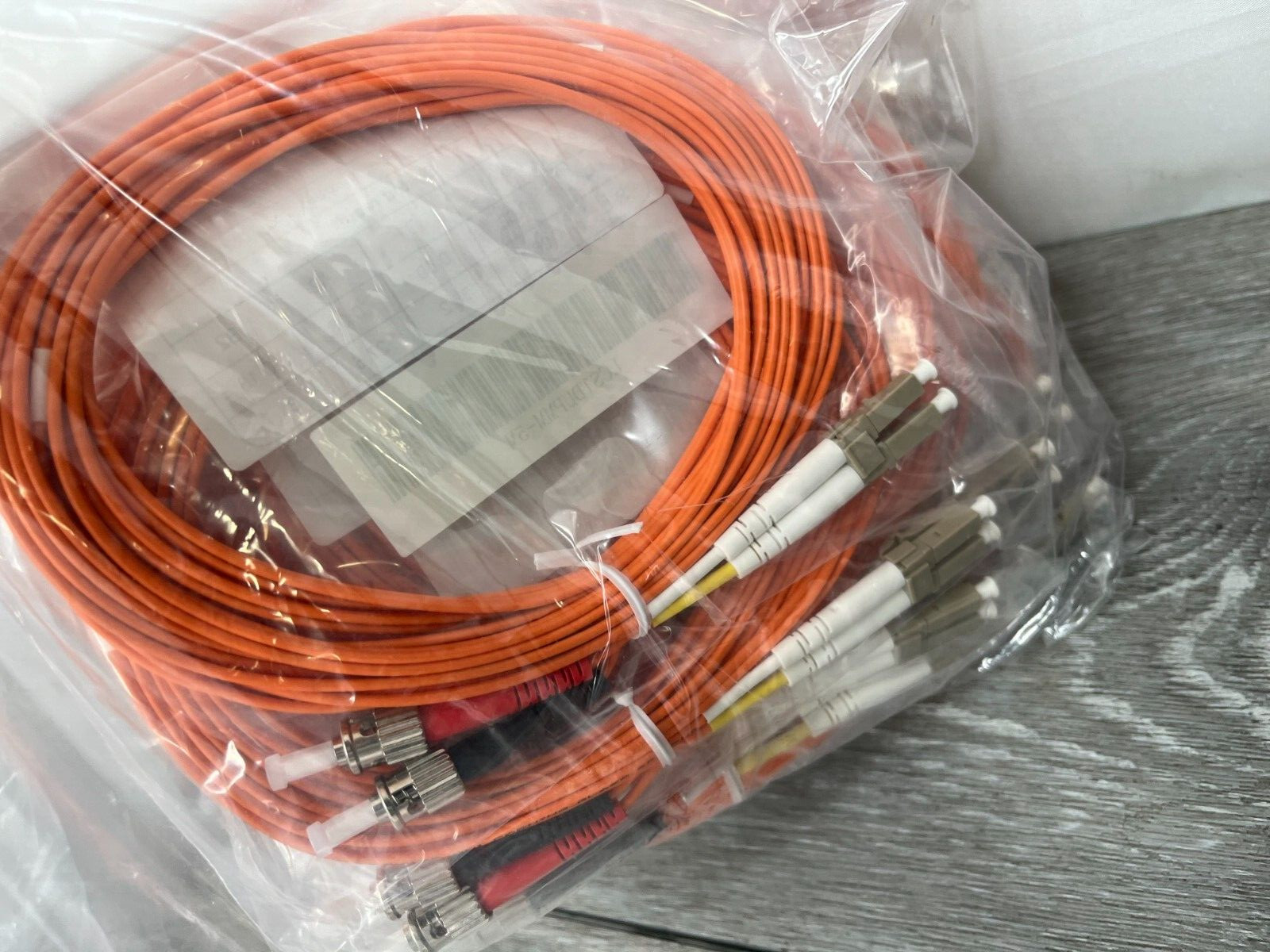 10pk LC/ST Duplex 62.5 2.0mm PVC Patch Cords, Orange 5M each