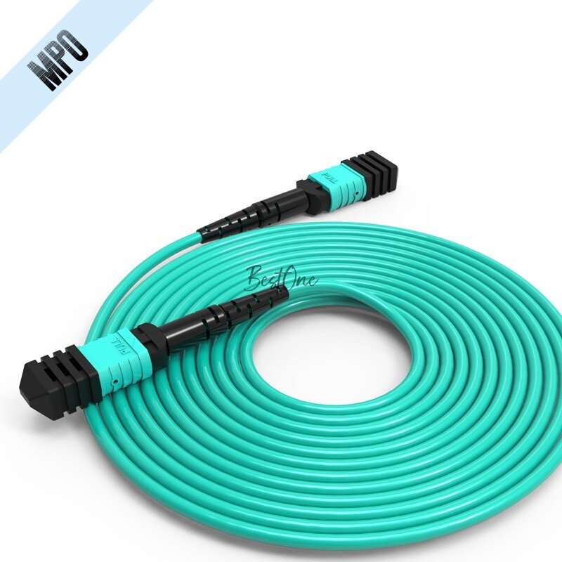 50M MPO to MPO Female OM3 Type B 8 Core 12 Core Optical Fiber Patch Cord Jumper