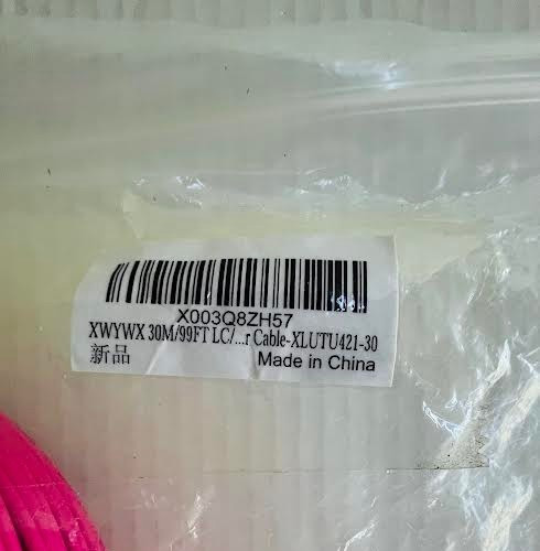 30M/99FT LC/UPC-ST/UPC-0M4-DX-3.0-30M-LSZH Indoor Fiber Optic Patch Cord NEW