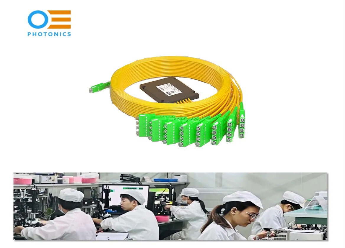 1×32 1250-1650nm Single-Mode SM FTTH Optical Fiber PLC Splitter SC/APC