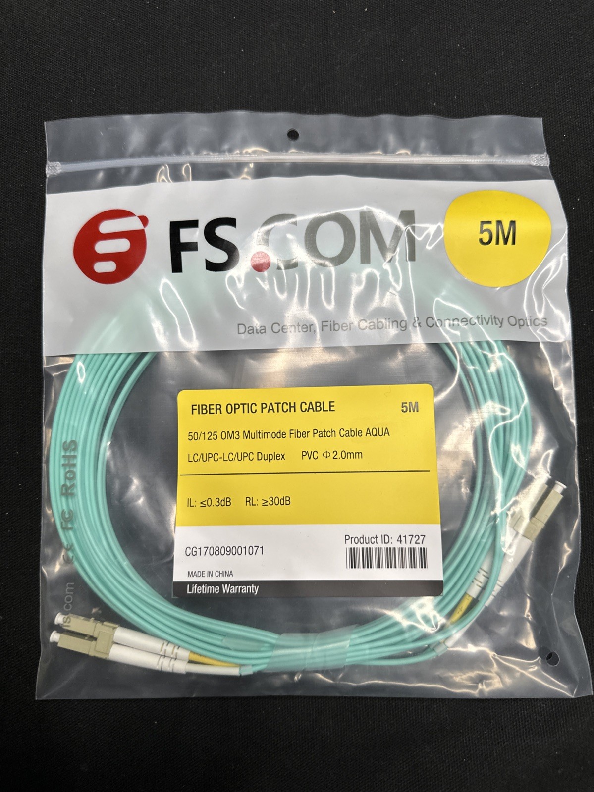FS.COM Duplex Multimode Fiber Patch Cable Lot Of 10 Pieces