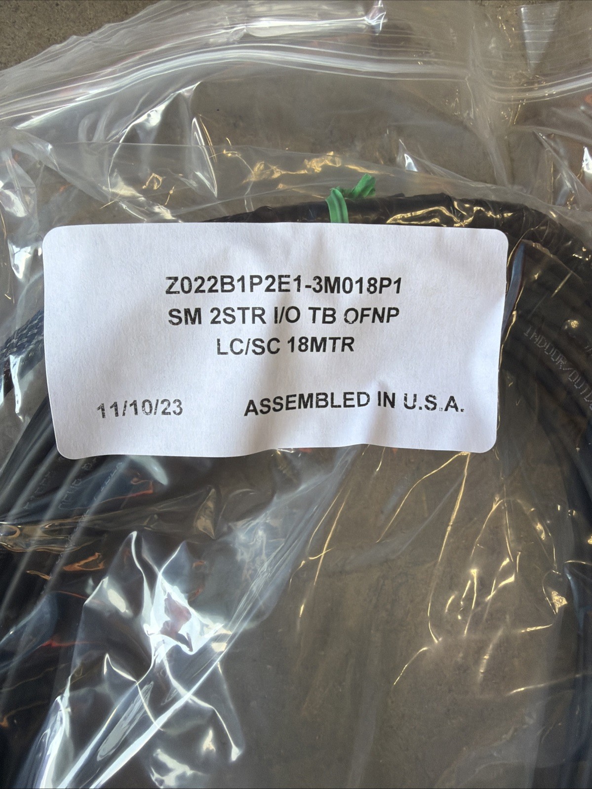 🔥1 Unit ~ Fiber Optic LC/SC 18M Cable Assembly Z022B1P2E1-3M018P1 Duplex🔥