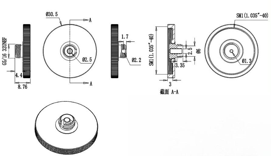 SM1-FC25 SM05-FC25 SMB-FC25 Fiber Adapter withFC/PC Flange and SM Thread Coupler