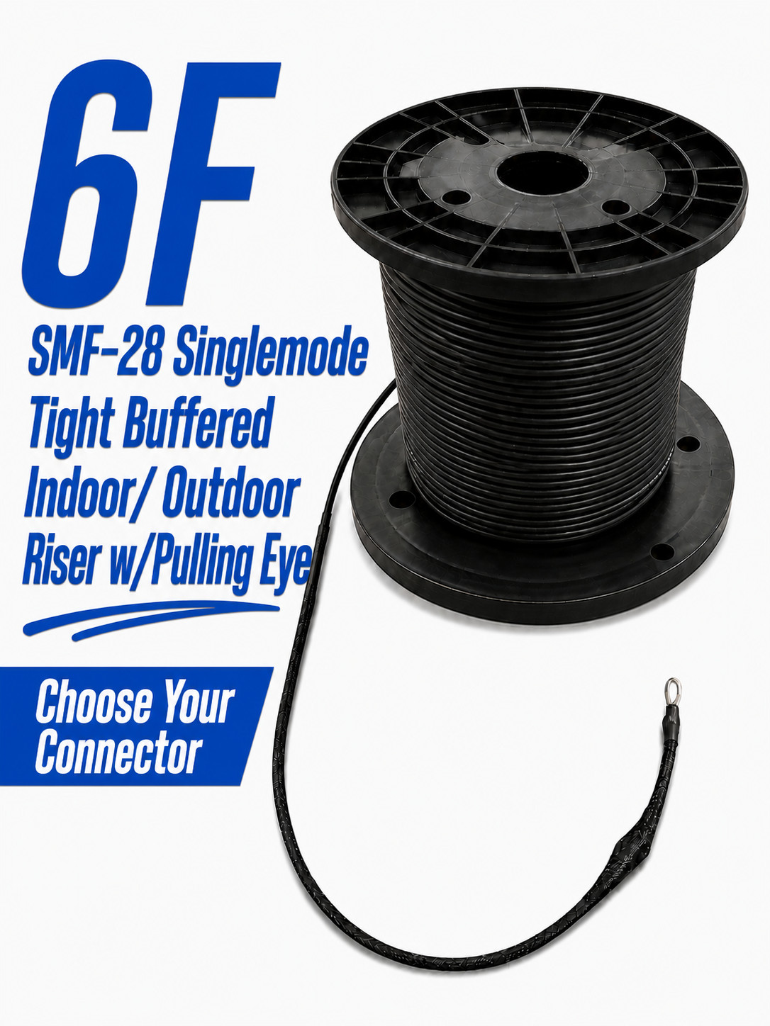 6 Fiber Indoor/Outdoor Singlemode Distribution Riser Preterm Assembly USA Made