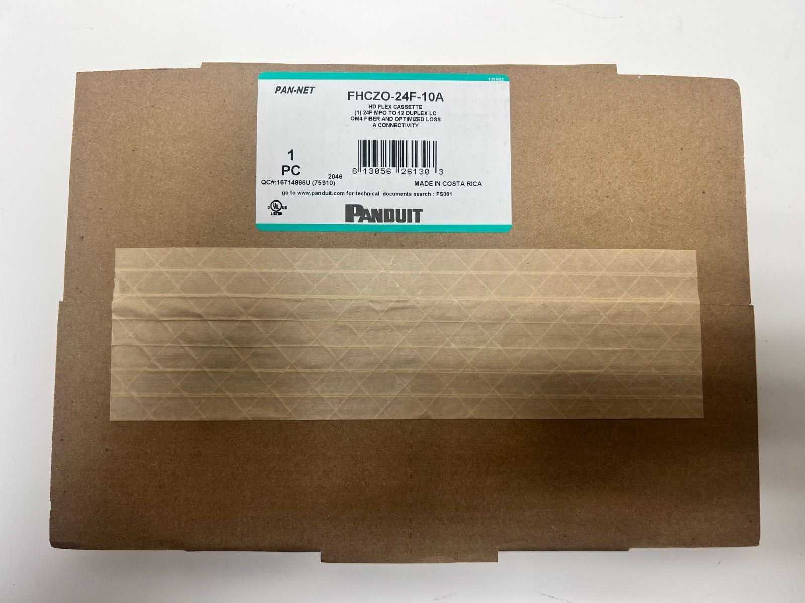PANDUIT HDFlex Cassette OM4 12-Port Duplex LC to (1) 24-fiber MPO FHCZO-24F-10A