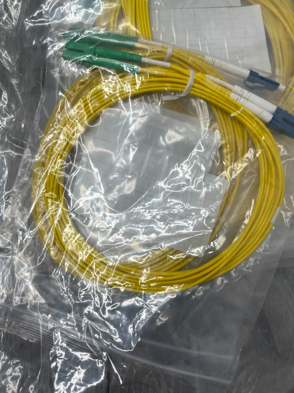 10pk SC/APC to SC/APC Duplex Singlemode PVC Patch Cords, Yellow 3M each