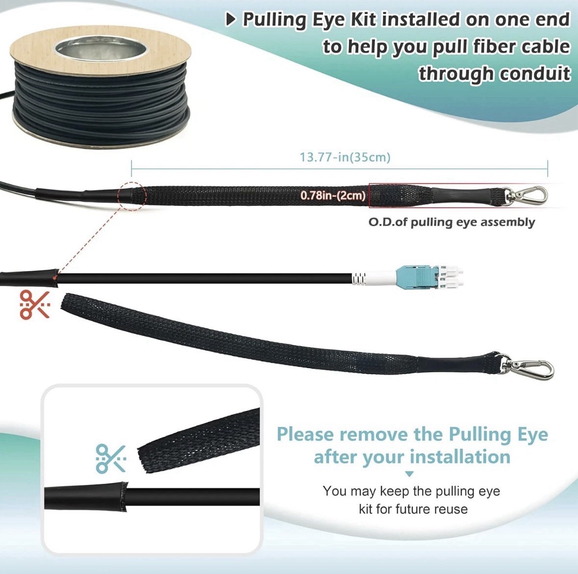 656ft/200m OD-5mm Industrial TPU OM3 Fiber LC to LC Outdoor Armored Fiber Patch