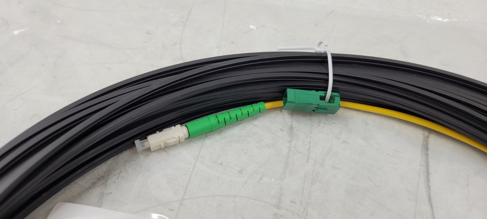 (QTY. 15) CORNING 3M Clear Fiber Drop Patch Cord SF SC/APC 75FT BLACK NEW