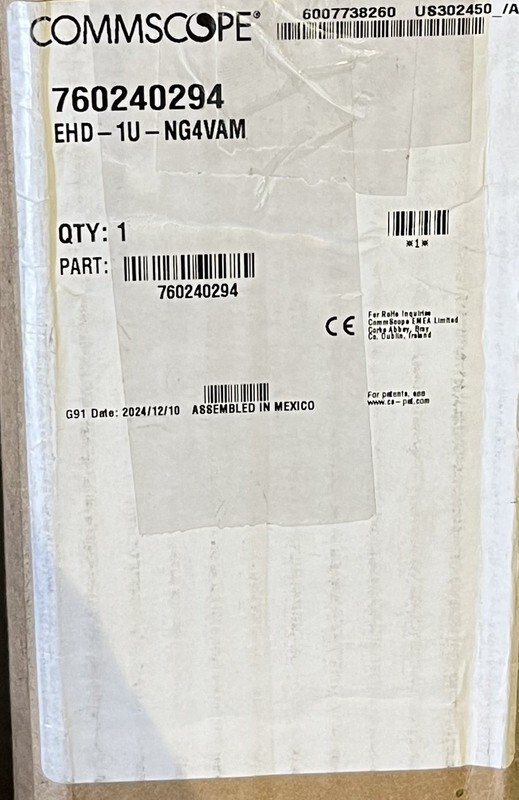 COMMSCOPE EHD-1U-NG4VAM SLIDING TRAY RACK MOUNT FIBER ENCLOSURE 760240294
