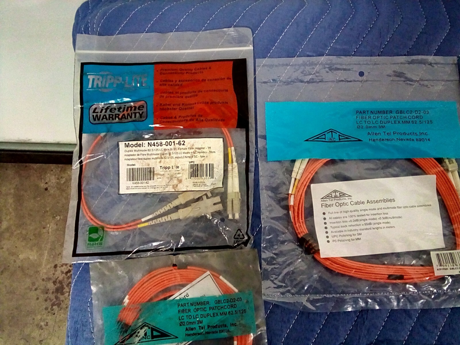 *LOT OF 20*NEW Allen Tel Various Fiber Optic Cable Assembly Patch Cord