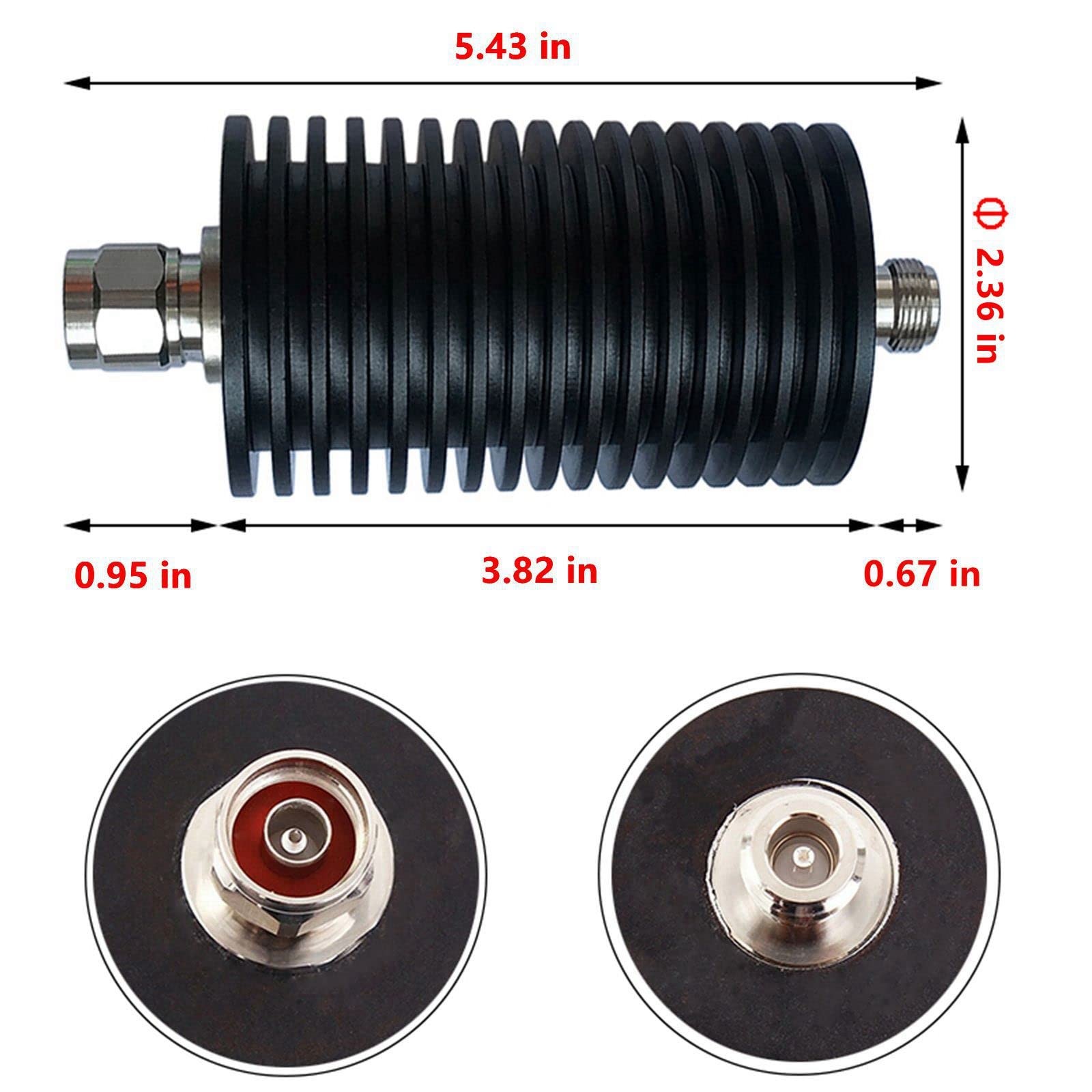 BECEN 100W N Male to Female Connector attenuator 30db,DC to 3GHz,50 Ohm