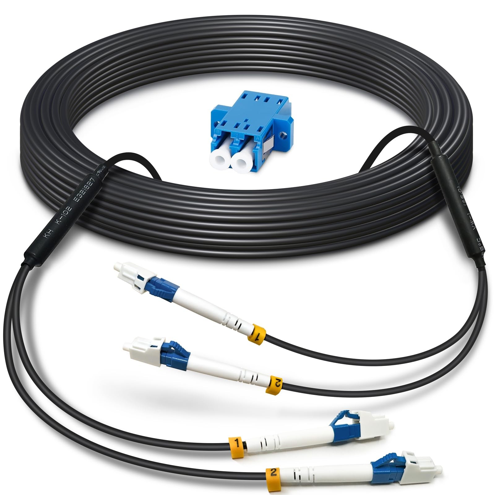 100ft/30m LC to LC Armored Outdoor Fiber Optic Cable Single Mode Duplex Fiber