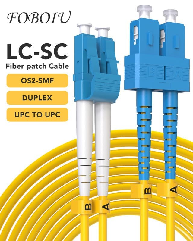 5 Pack OS2 Single Mode LC SC Fiber Patch Cable Duplex Jumper 5 Meter 16ft