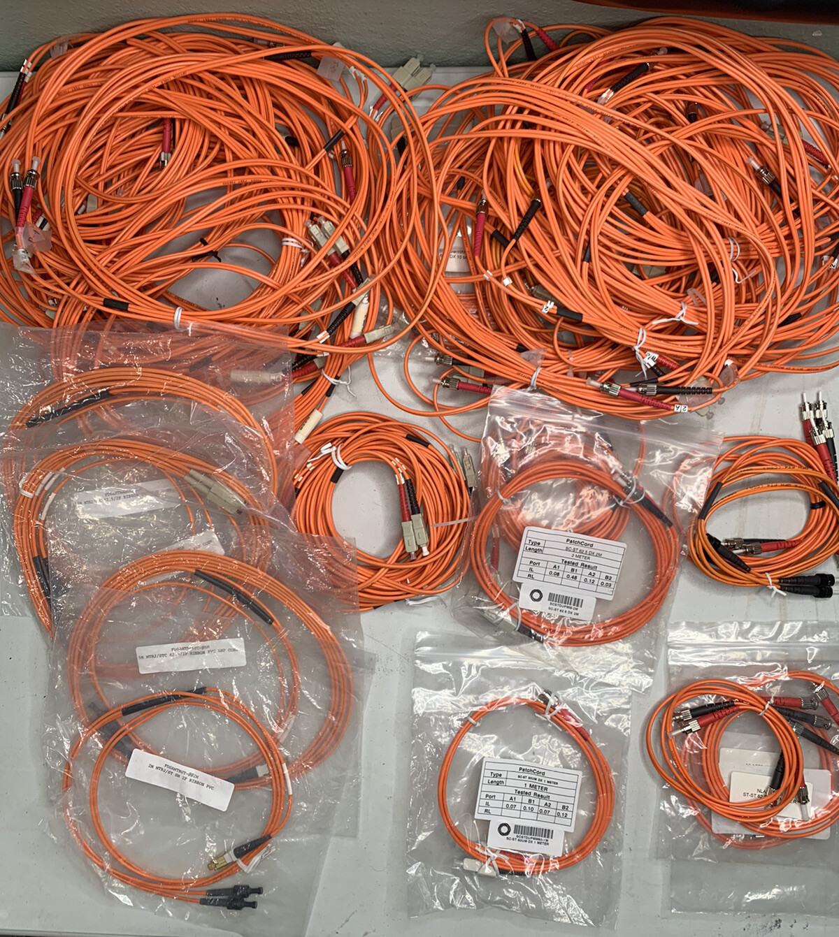 Lot of 40 Fiber Optic Patch Cable Orange LC FC ST SC MTRJ 1m 2m 5m 10m Mixed Lot