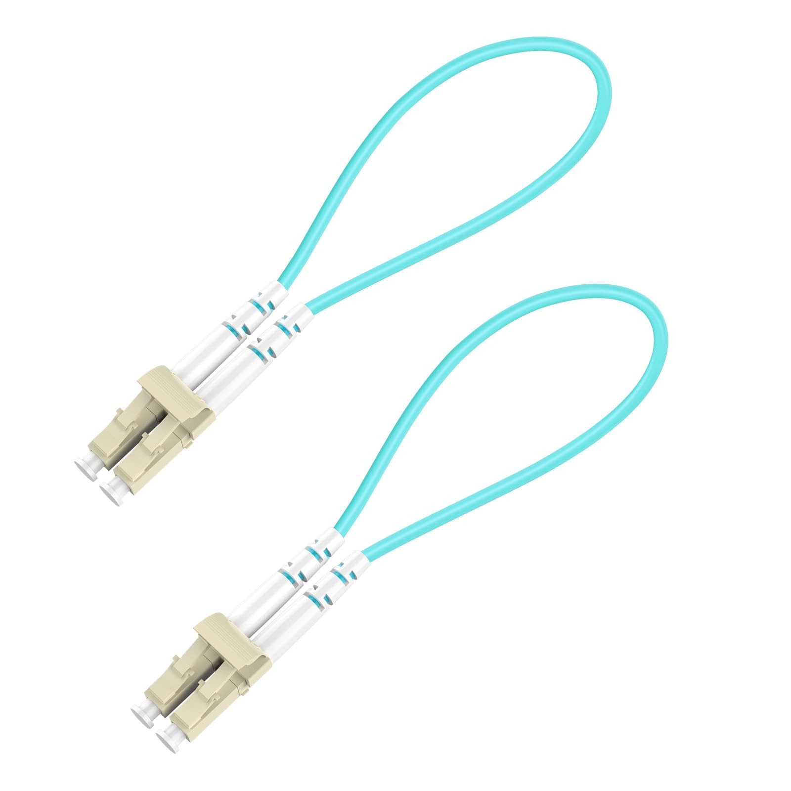 2 PCS LC/UPC Fiber Loopback Tester Cable OM3 Multimode Duplex 50/125m SFP