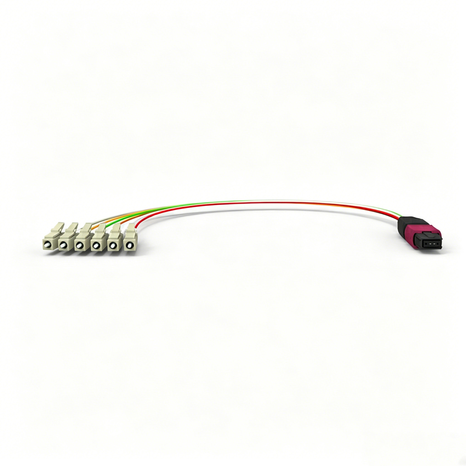 MPO to LC Breakout Cable OM4 Multimode 0.9mm Short Patch Cord for 10G 40G Networ