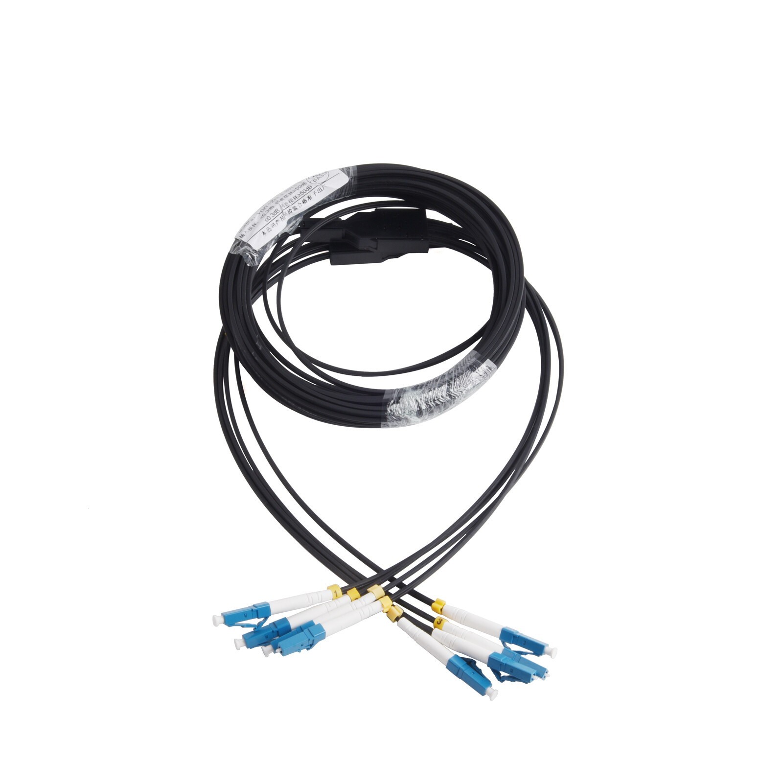 Fiber Optical Patch Cable UPC 80M, 4 LC to 4 LC Singlemode 4-Core Indoor Cord