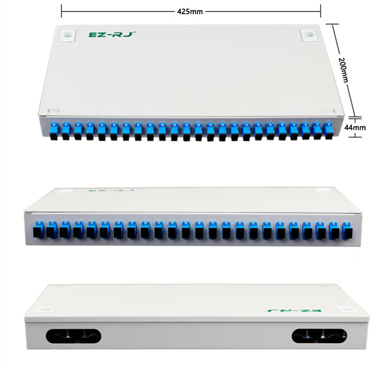 24-port SC rack-mounted fiber optic terminal box flange+pigtail Thicken 1.0MM