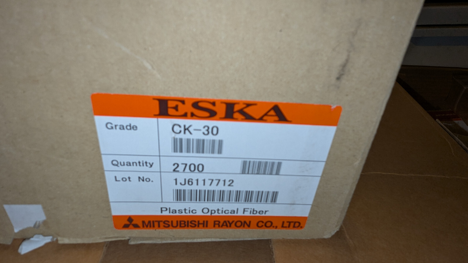 2700 Meter Spool Eska™ High-Performance Plastic Optical Fiber .75mm Diameter NIB