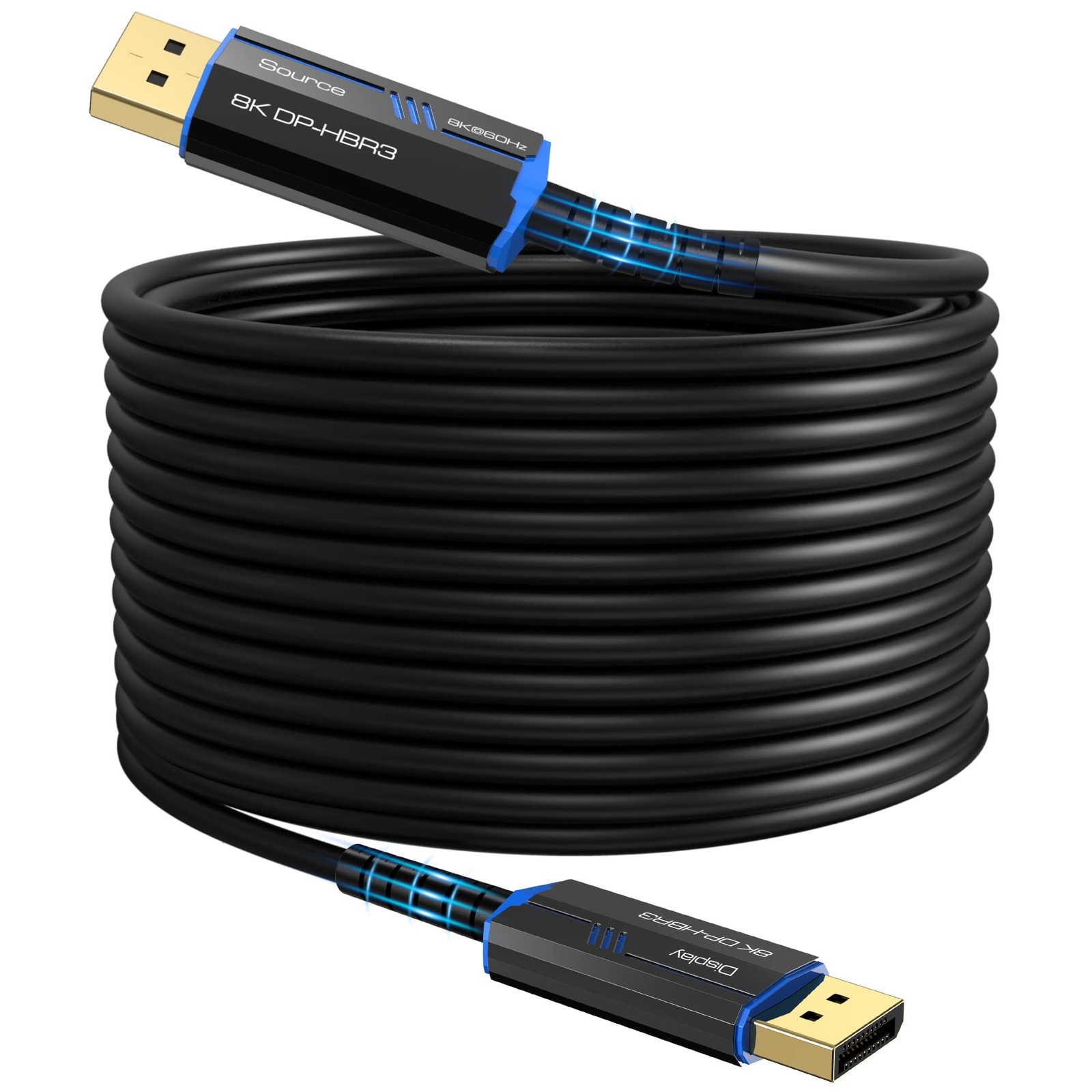 8K Long DP Fiber Optic Cable 33Feet/10m, 8K@60Hz, 4K@144Hz, 32.4Gbps Displayport