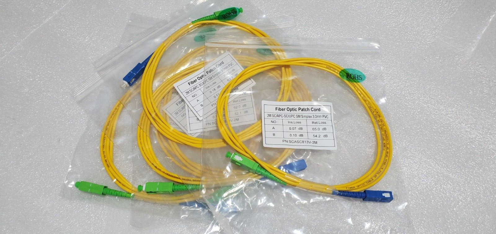 (LOT 5) SC/APC-SC/APC-SM Fiber Patch Cord Jumper Cable Single Mode Optic Network