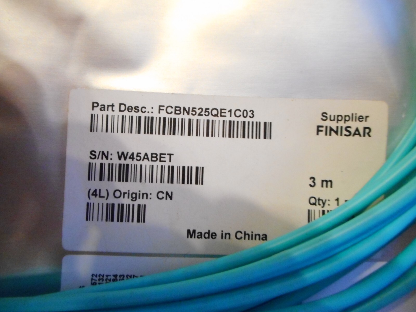 USED FINISAR FCBN525QE1C03 4 WAY SPLITTER CABLE 3 METER