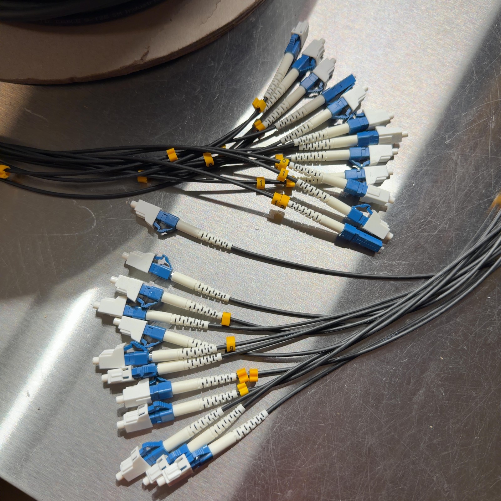 75m LC to LC 12 Core OS2 Single Mode Armored Fiber Optic Cable 9/125um