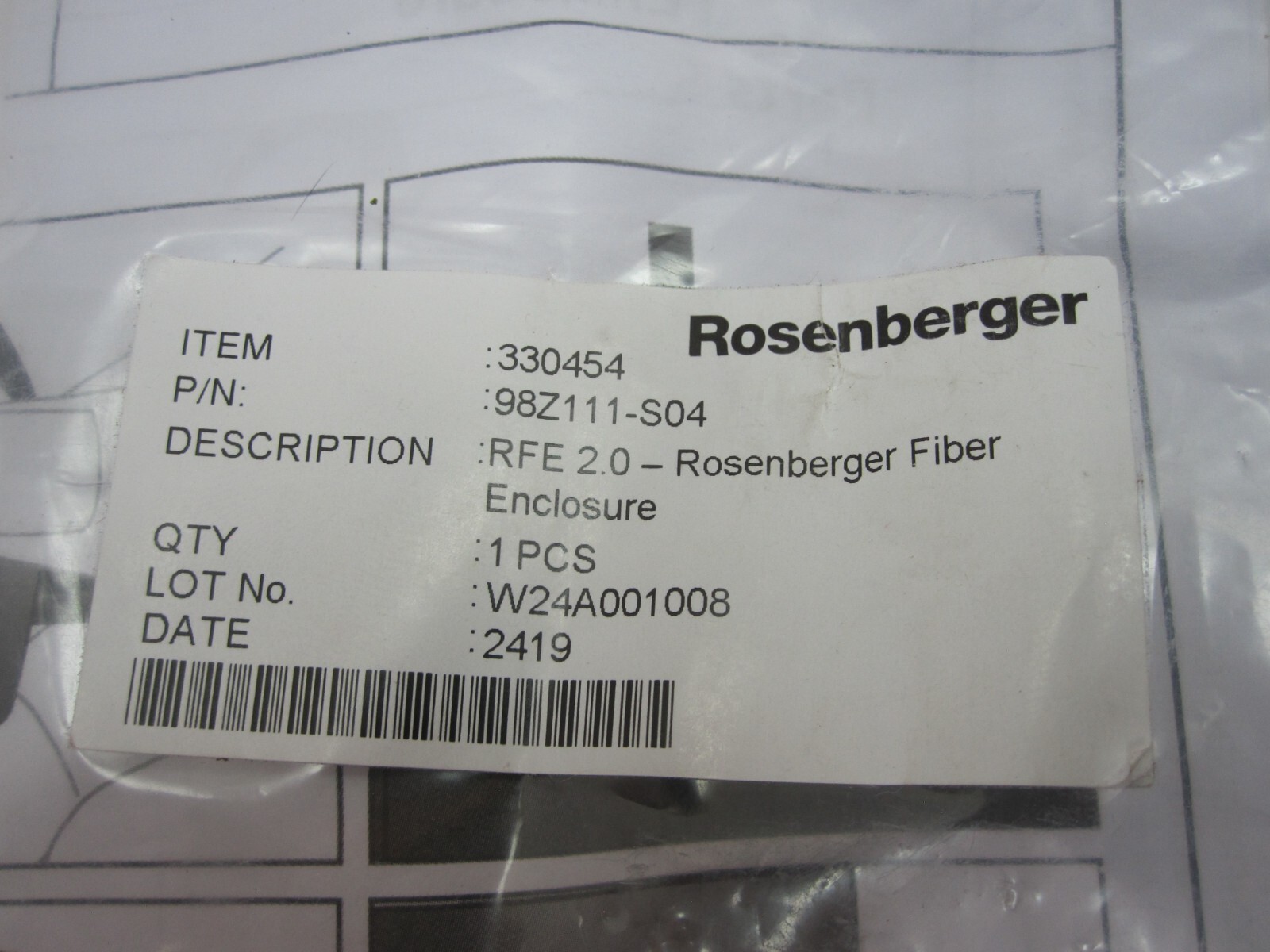 Rosenberger 98Z111-S04 RFE 2.0 FIBER ENCLOSURE WATERTIGHT UV RESISTANT – 330454