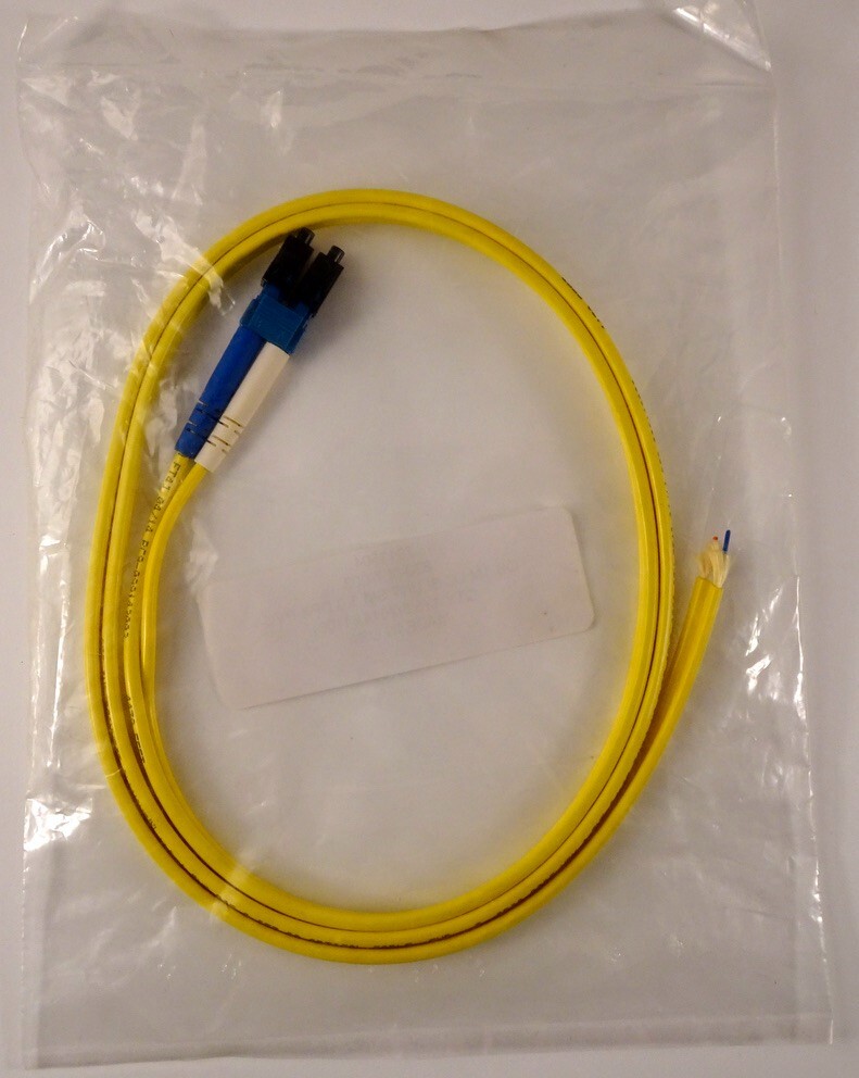 1 Meter LC to Blunt Duplex Single Mode Fiber Optic Patch Cable, New