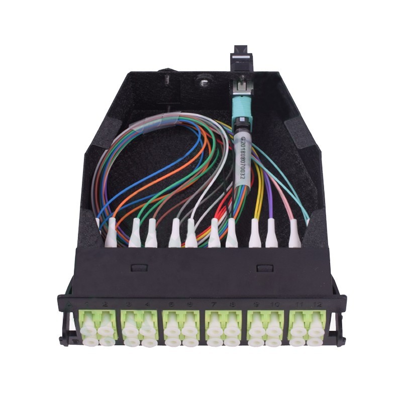 MTP-24 to 12x LC UPC Duplex Type A 24 Fibers OM5 Multimode MTP/MPO Cassette