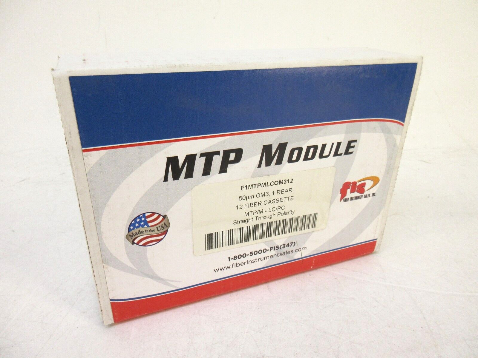 FIS 12 Fiber MPO Breakout Cassette, MM 50um OM3, MTP/PC Male LC/UPC, Type A