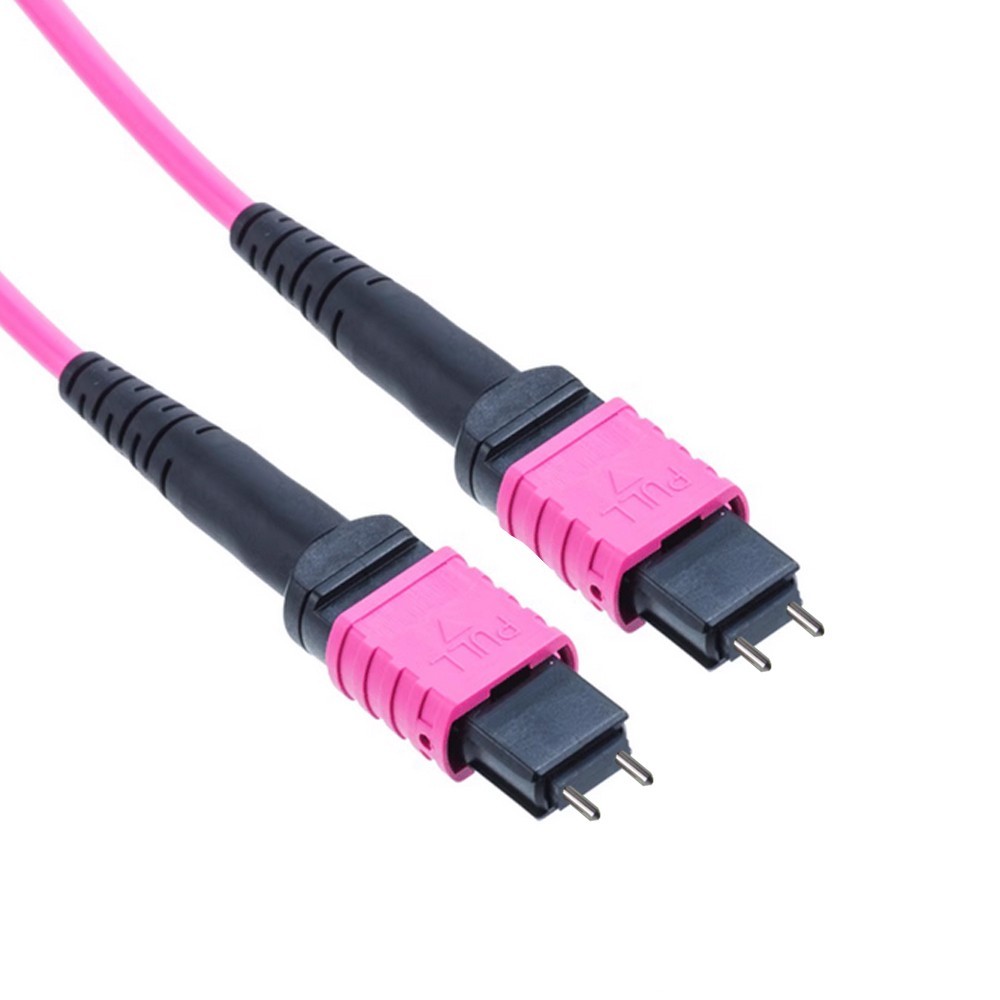 Fiber Optic Patch Cord MPO to MPO Male to Male Type B OM4 Cable 8 or 12 Core