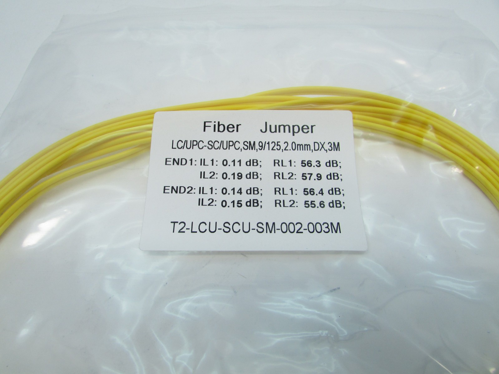 New 3M LC/UPC-SC/UPC SM 9/125 2.0mm Yellow Fiber Jumper