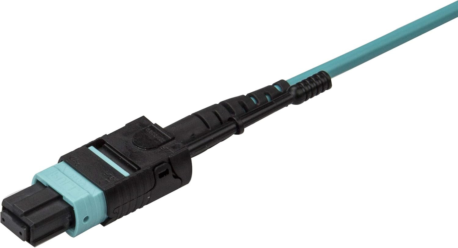 3M (10Ft) MTP(F)/PC to 4X LC/PC Duplex Breakout OM3 Multimode Fiber Optic Cable,