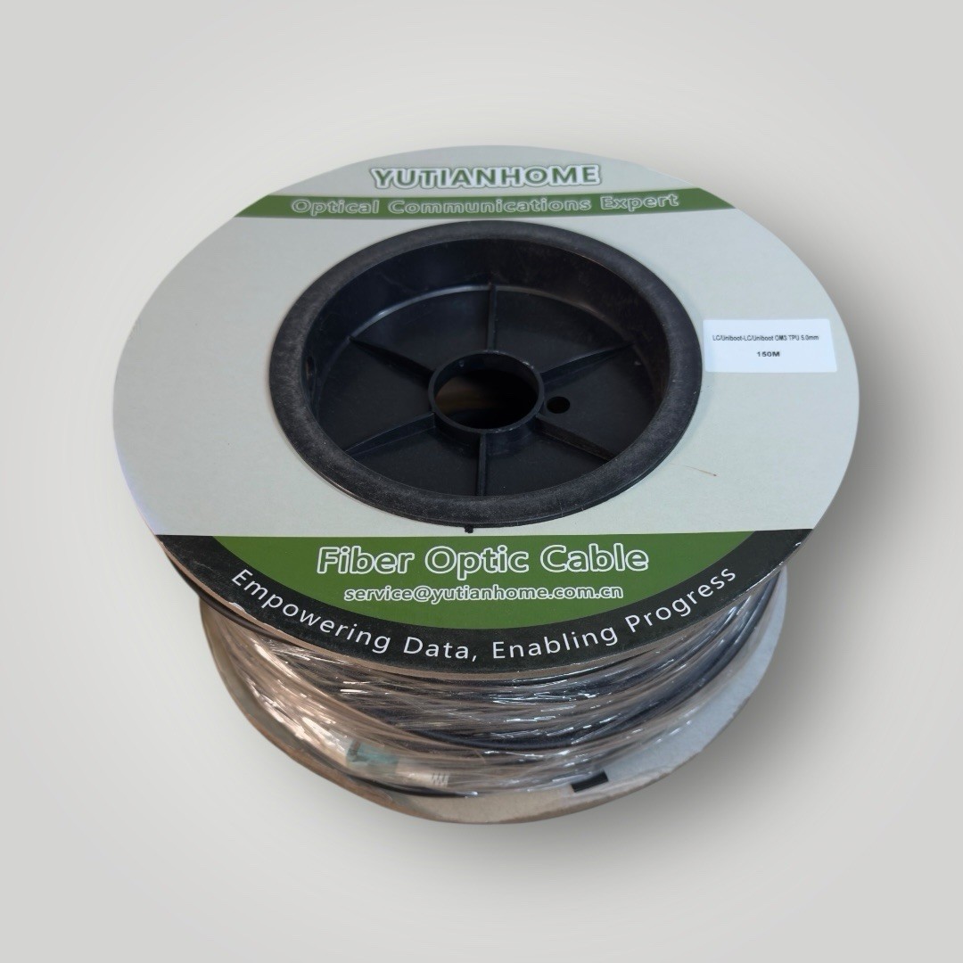 500ft/150m LC to LC Outdoor Armored Fiber Optic Cable – OD 5mm Industrial TPU
