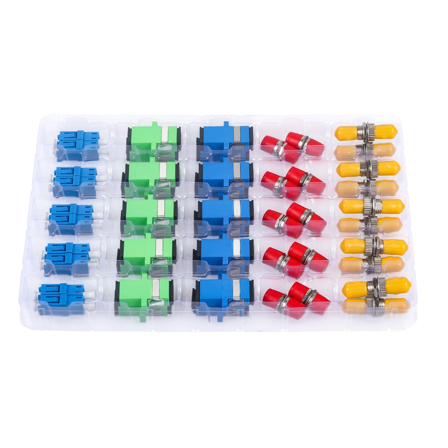 50 PCS Fiber Optic Coupler Kit SC/UPC SC/APC ST LC FC Adapter Multi Single