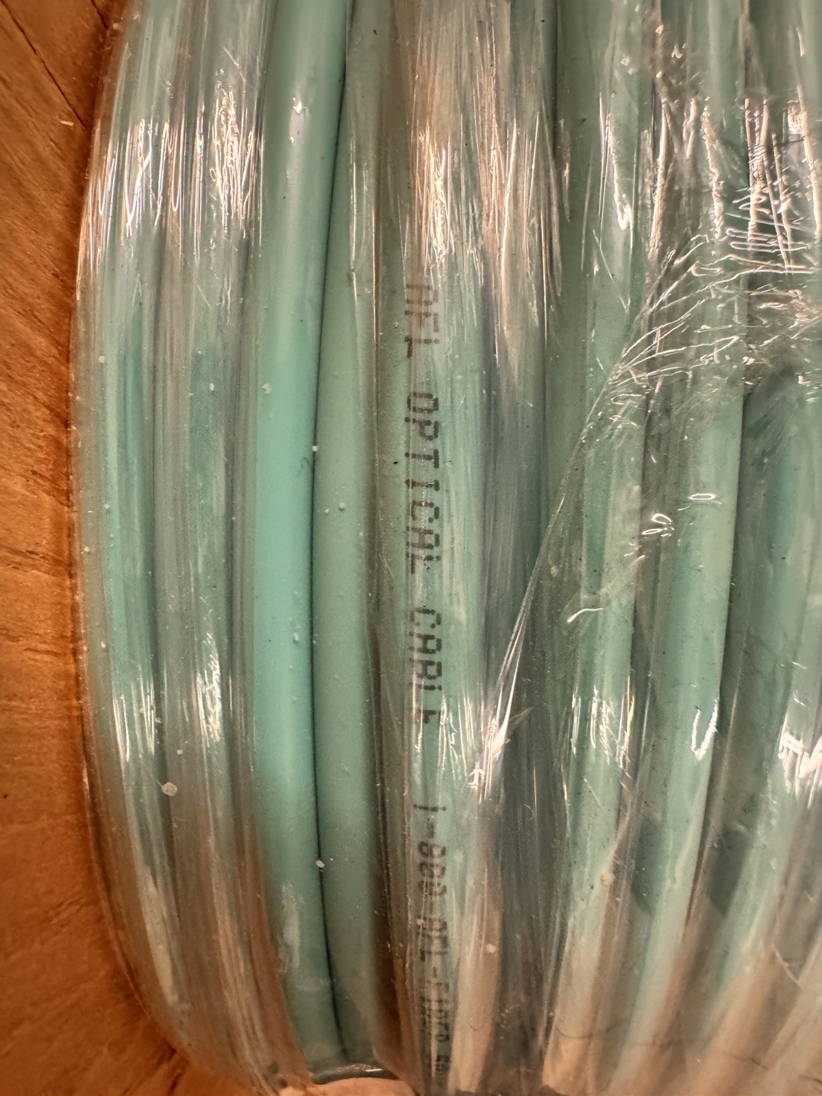 OM4 50µm 12-Fiber Multi-Mode Optical Network Cable Aqua Spool 250 FT Raw Fiber