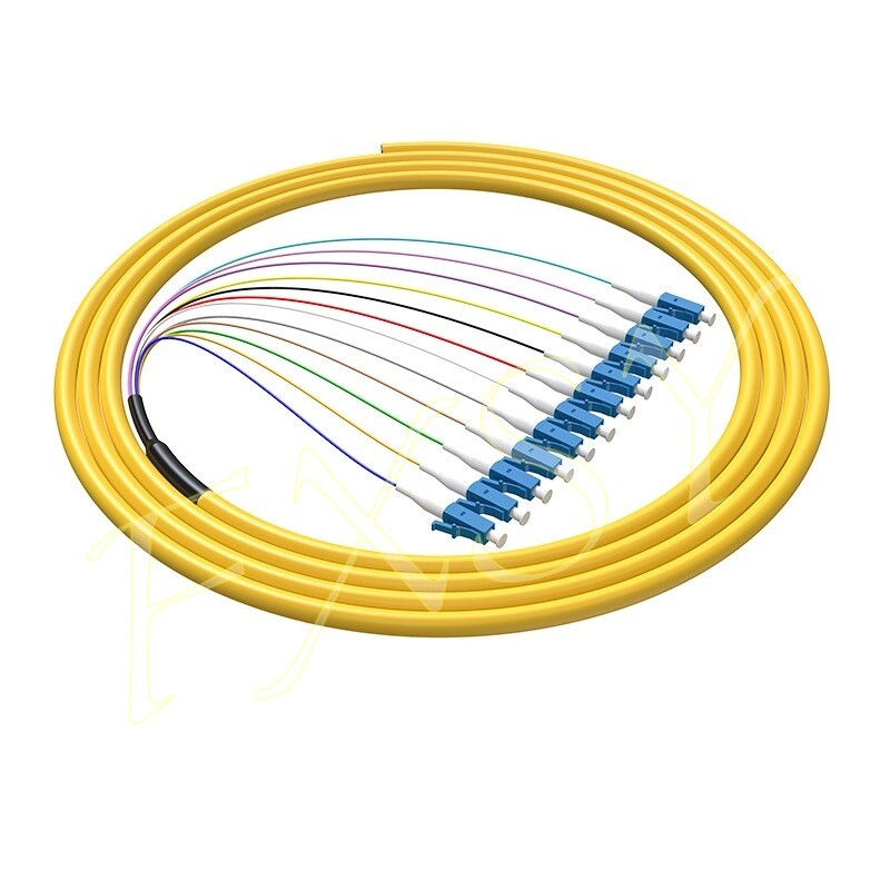 LC SC FC ST UPC APC 12 Fiber Optic Single mode Bundle Fiber Optical Pigtail OS2