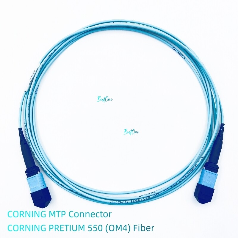 10ft MTP (F) to MTP (F) OM4 8F Type B Fiber Optic Patch Cord MPO to MPO Female